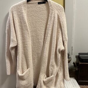 Cream Open-Front Cardigan